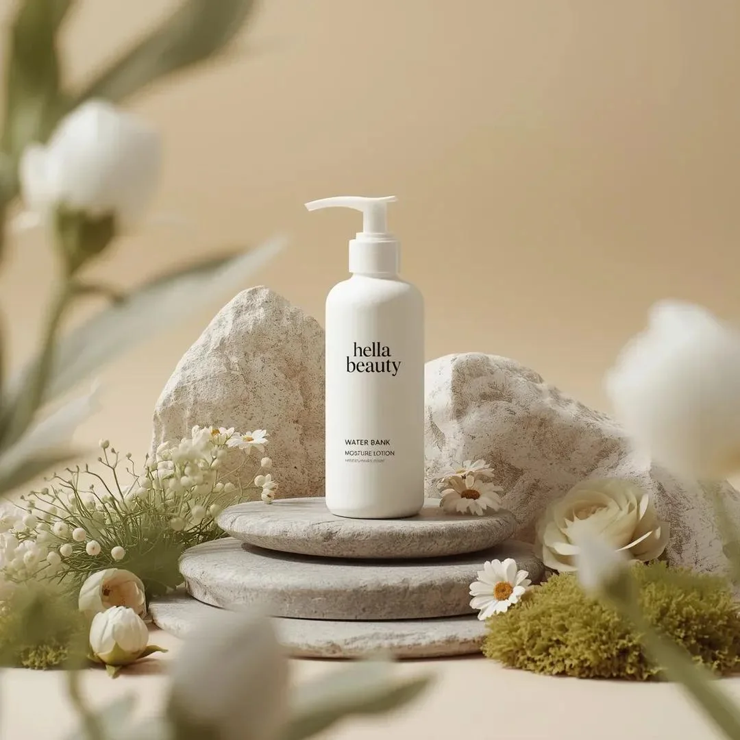 Natural skincare podium shot by K