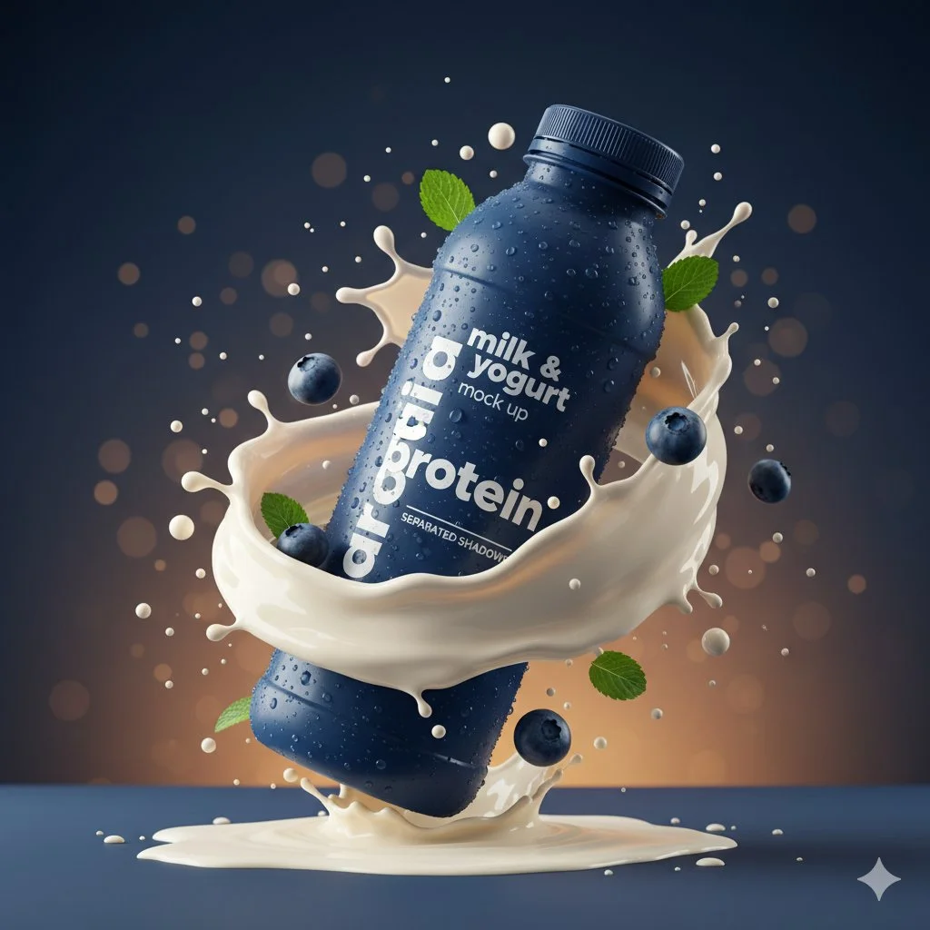 Milk splash bottle ad by Meem