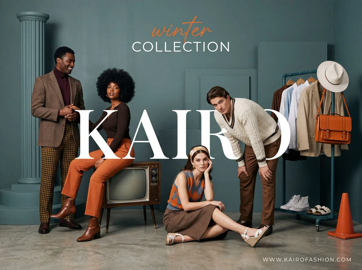 Retro studio fashion ad template