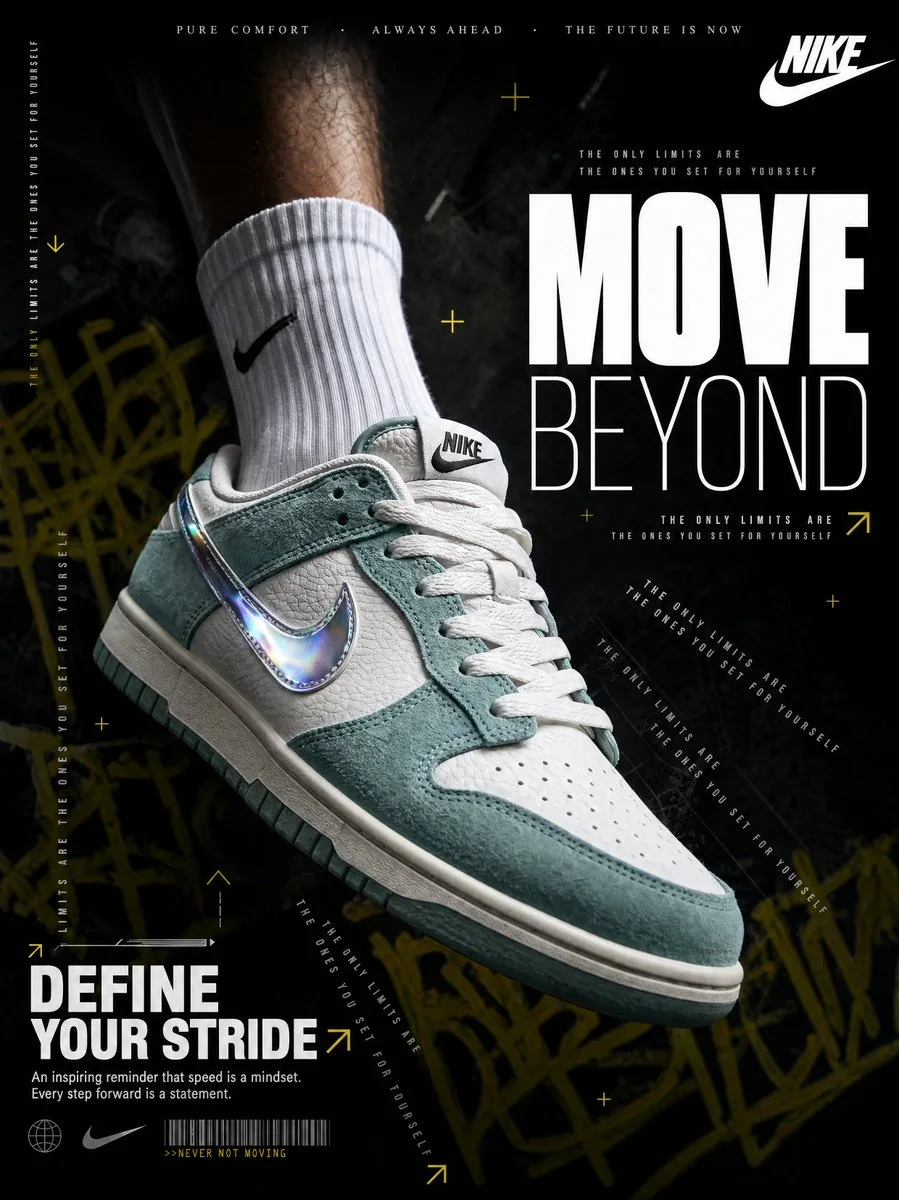 Sneaker mid-air dark ad by Heisenberg