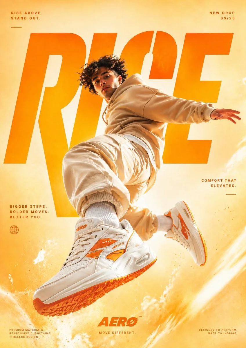 Sneaker jump poster by Ozair AI